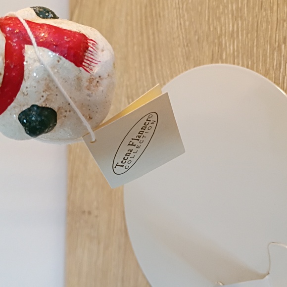 Teena Flanner Folk Art Primitive Snowman Ornament New With Tag - Picture 2 of 6